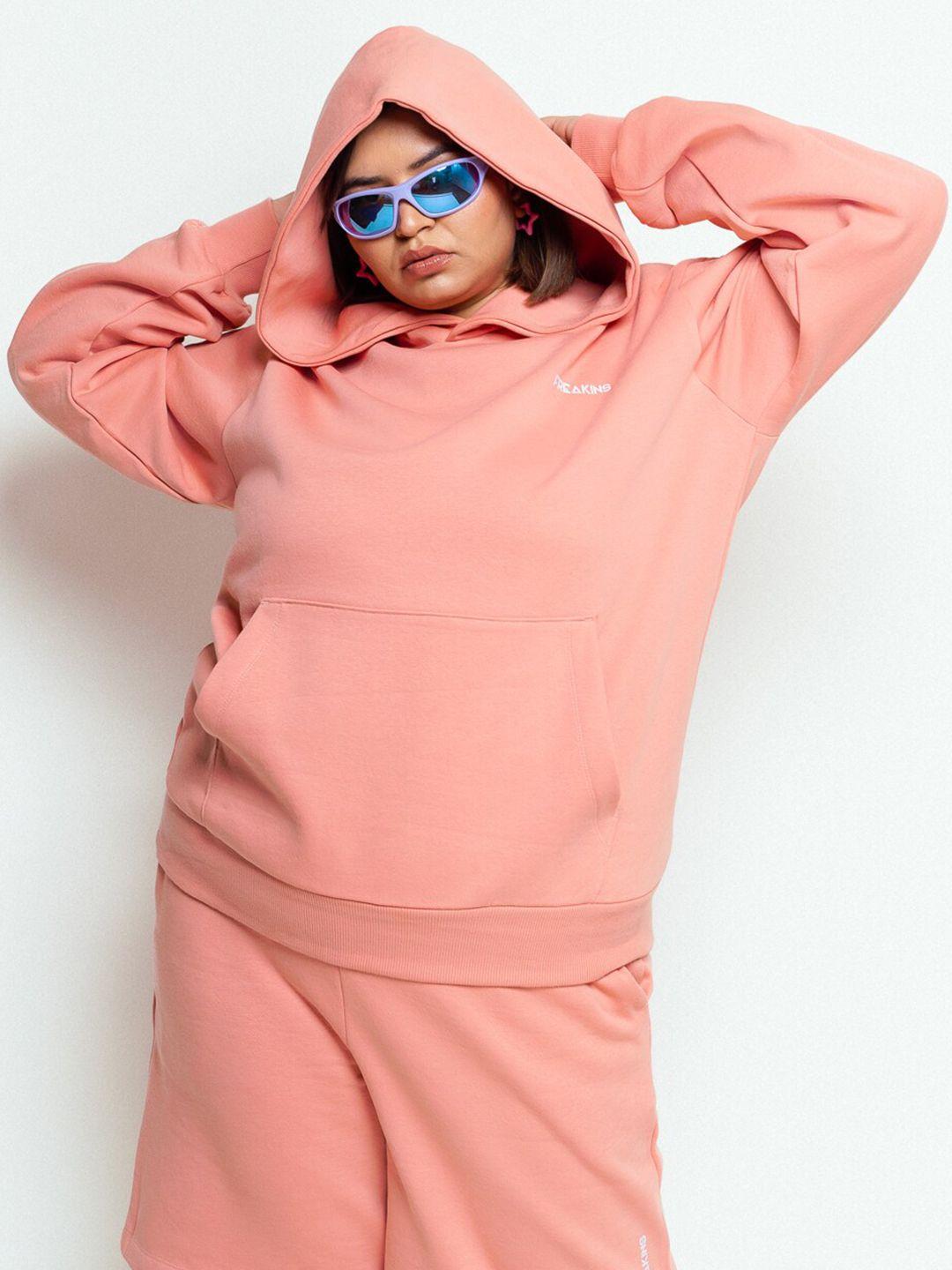 freakins women plus size hooded cotton pullover sweatshirt