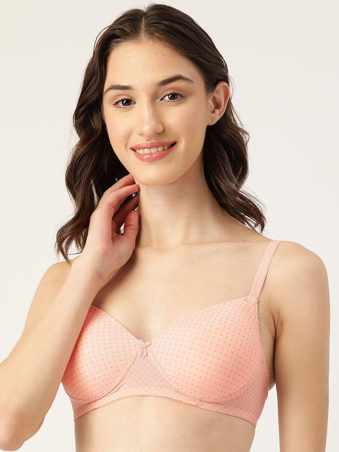 dressberry polka dots printed lightly padded bra