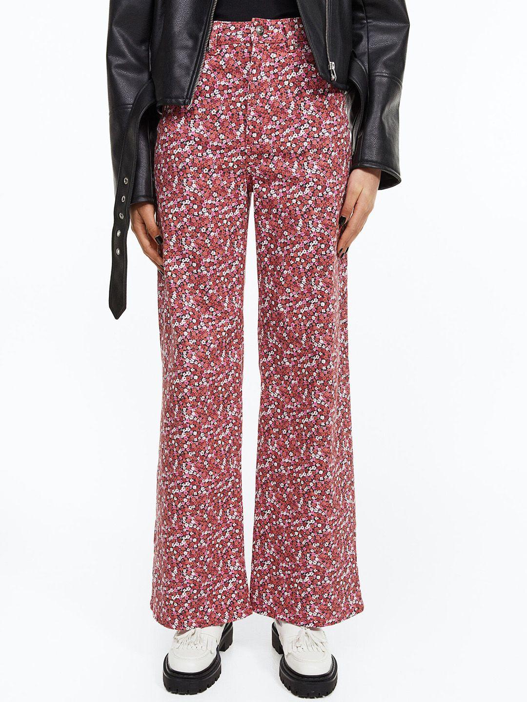 h&m women wide twill trousers