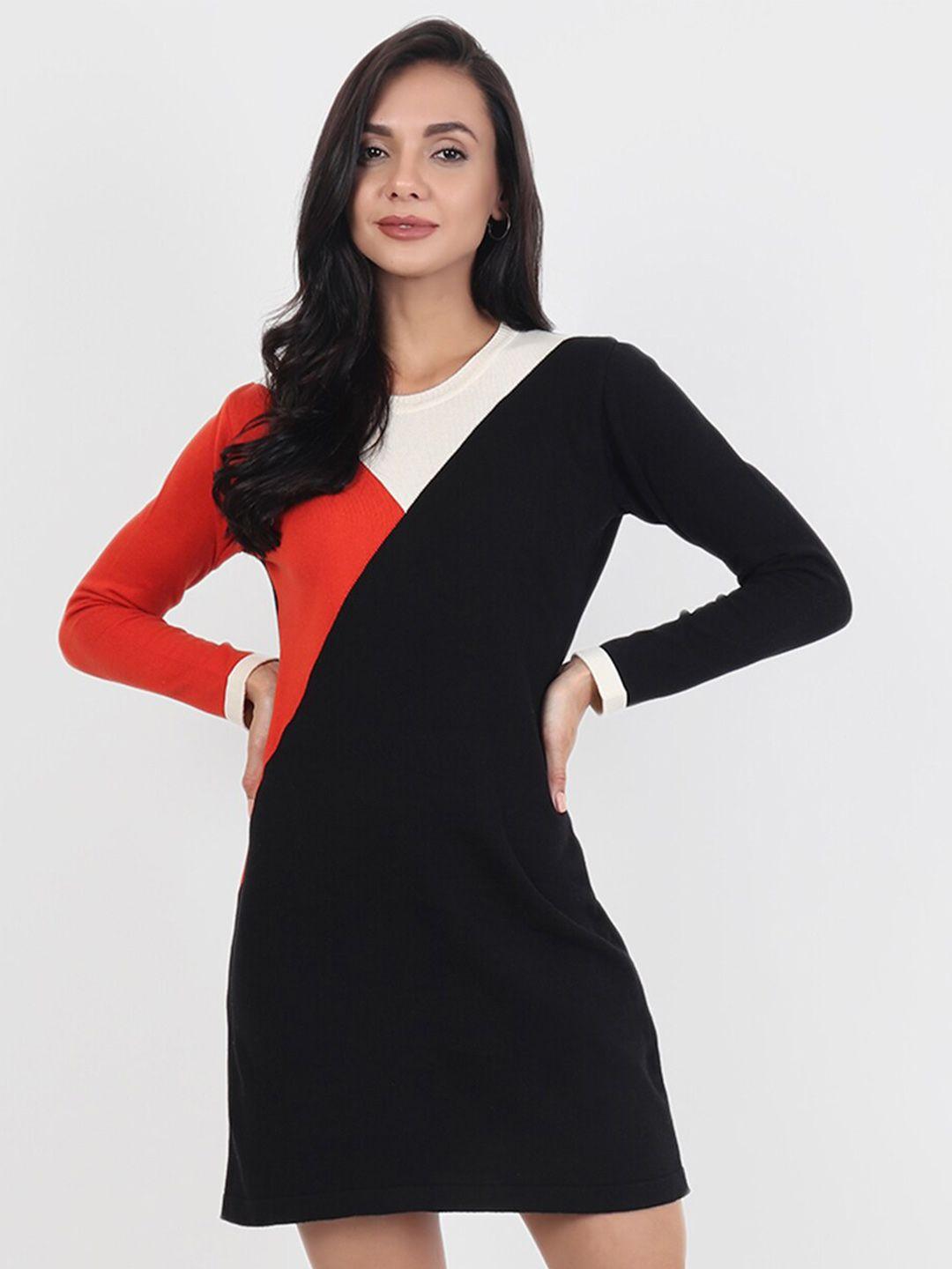 joe hazel colourblocked sheath cotton dress