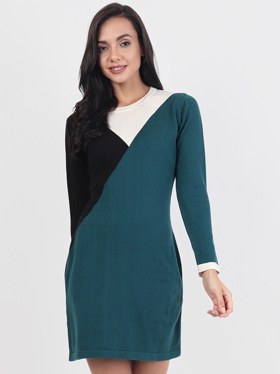 joe hazel colourblocked sheath cotton dress