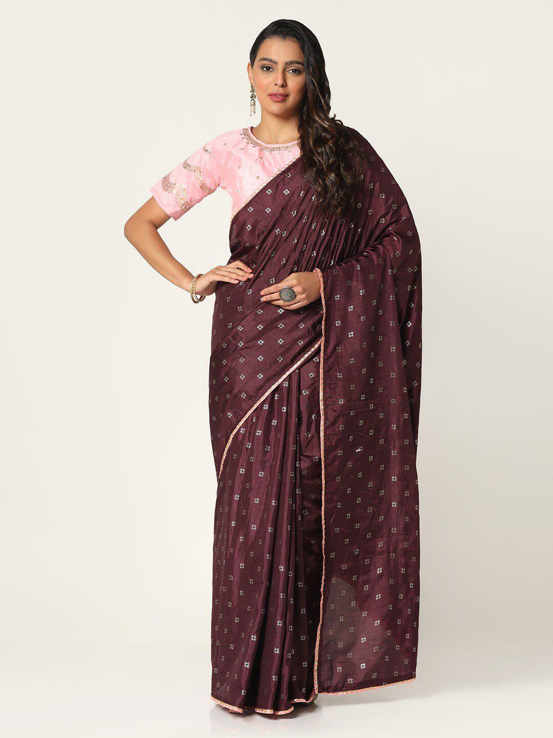 bombay selections floral gotta patti saree