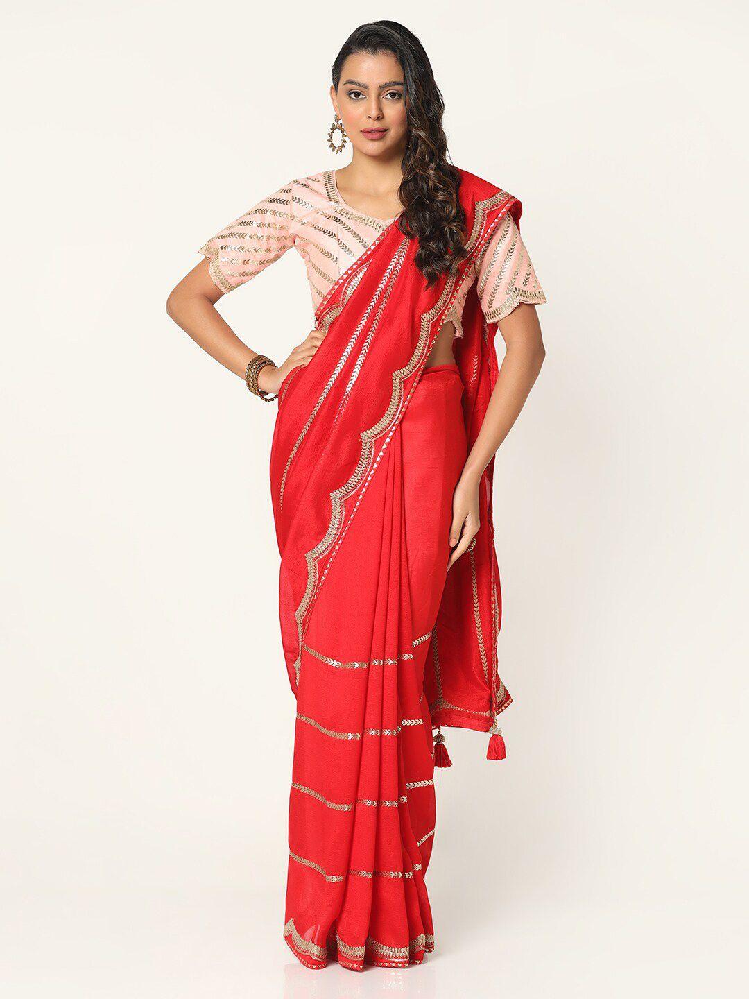 bombay selections striped embroidered saree