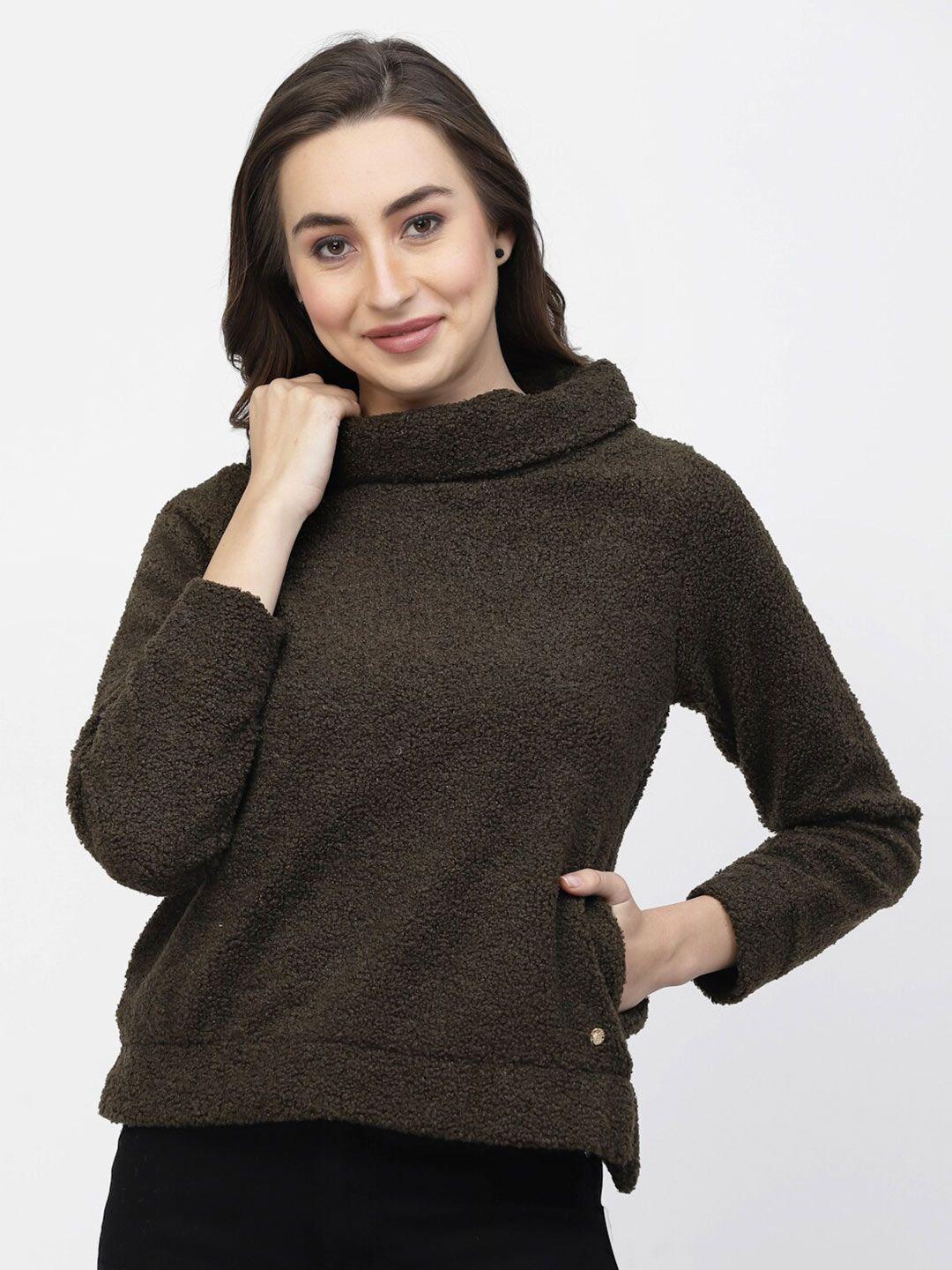 juelle women turtle neck fleece sweatshirt