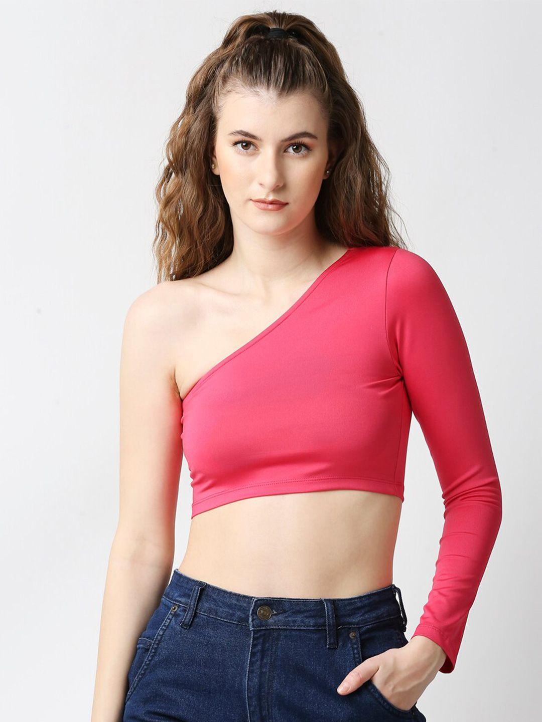 disrupt one shoulder crop top