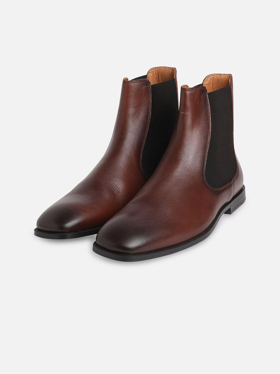 aldo men mid-top leather chelsea boots