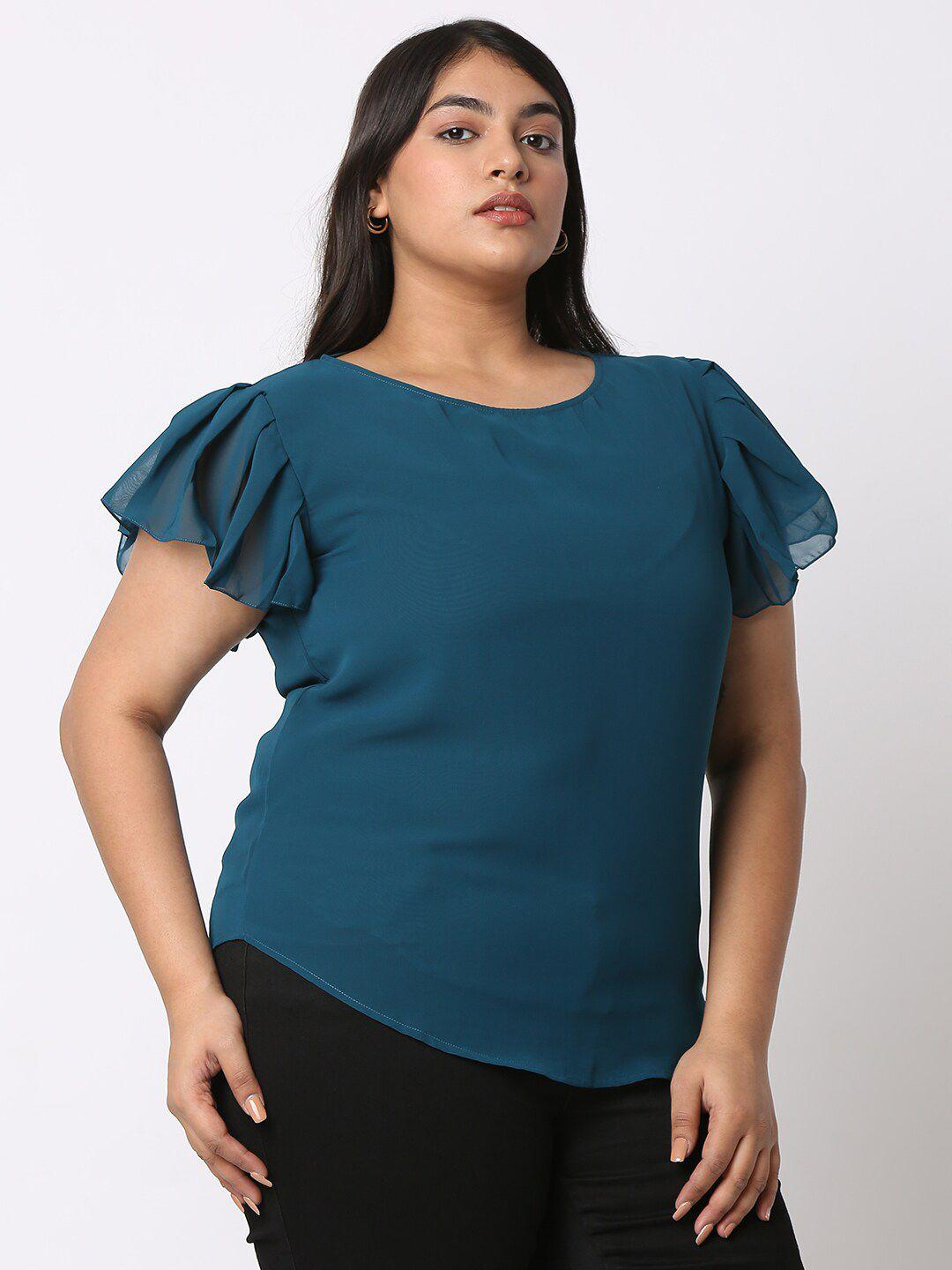 curves by mish plus size flutter sleeves regular top