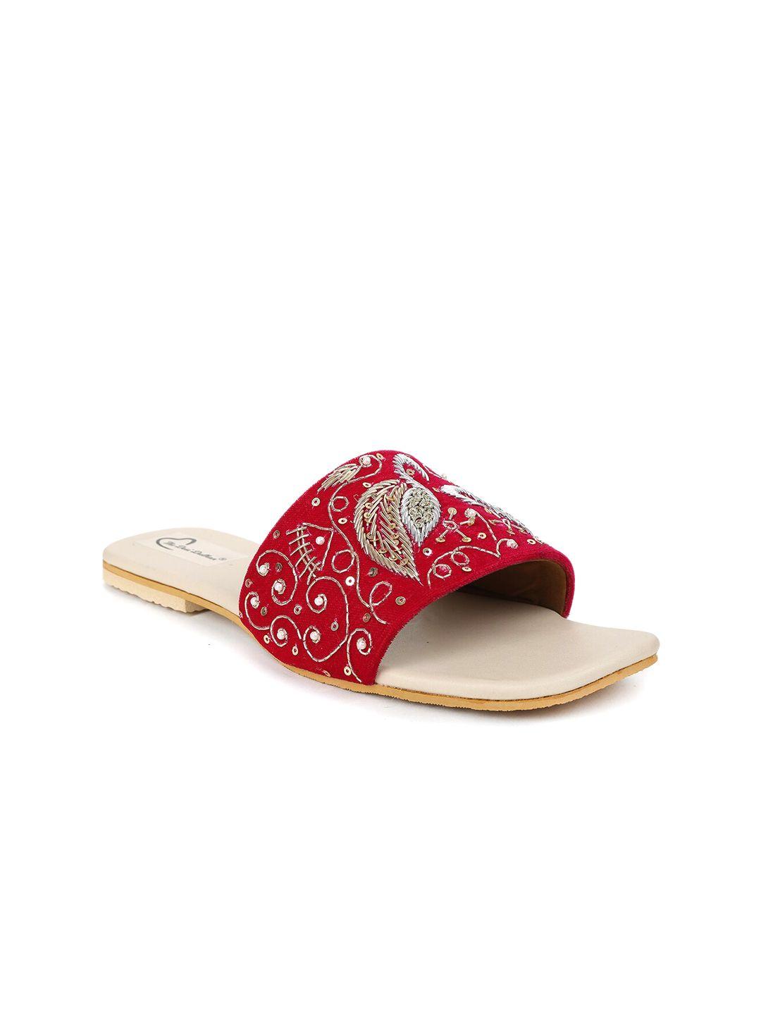 the desi dulhan women embellished ethnic open toe flats