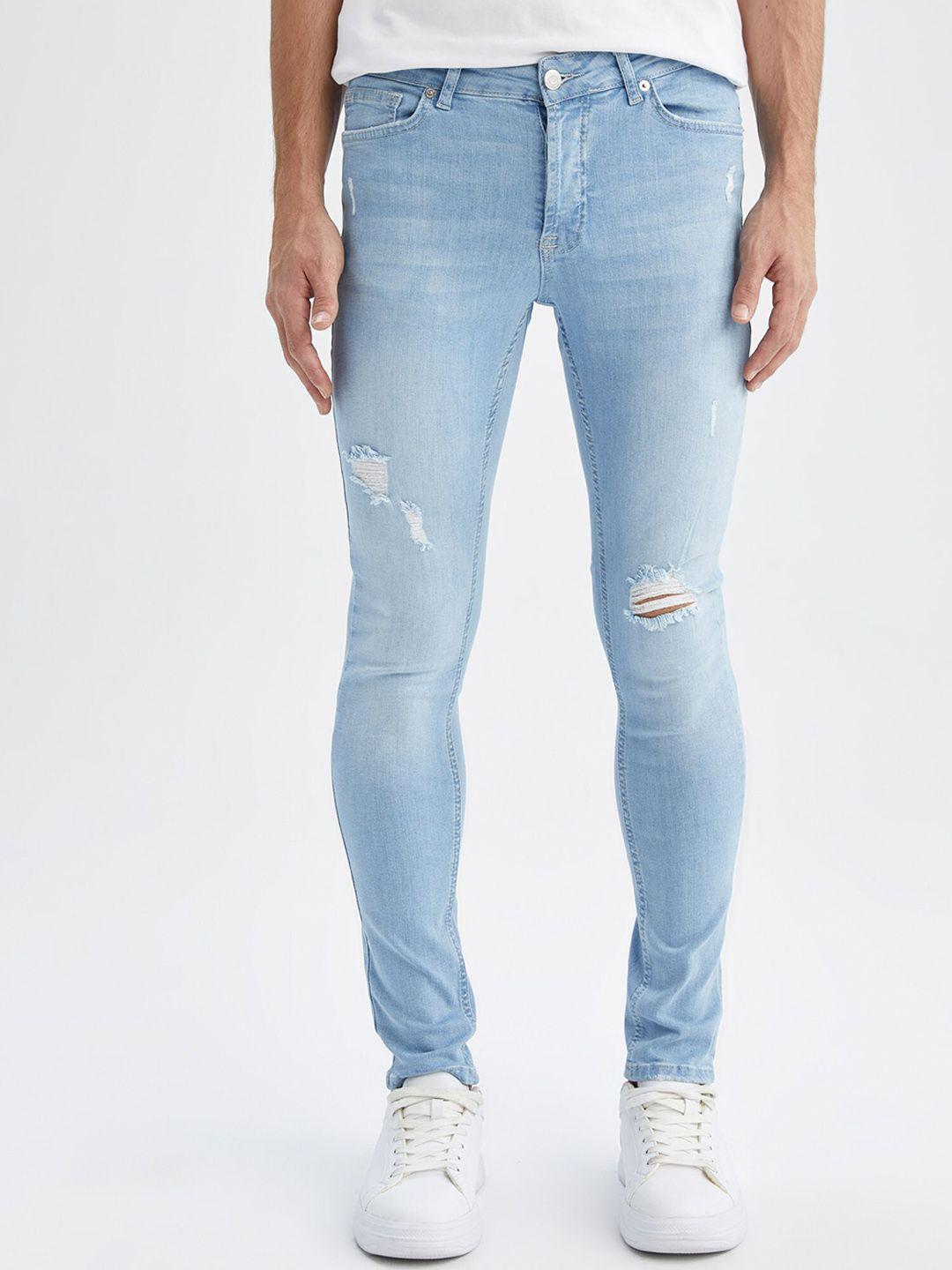 defacto men mildly distressed light fade jeans