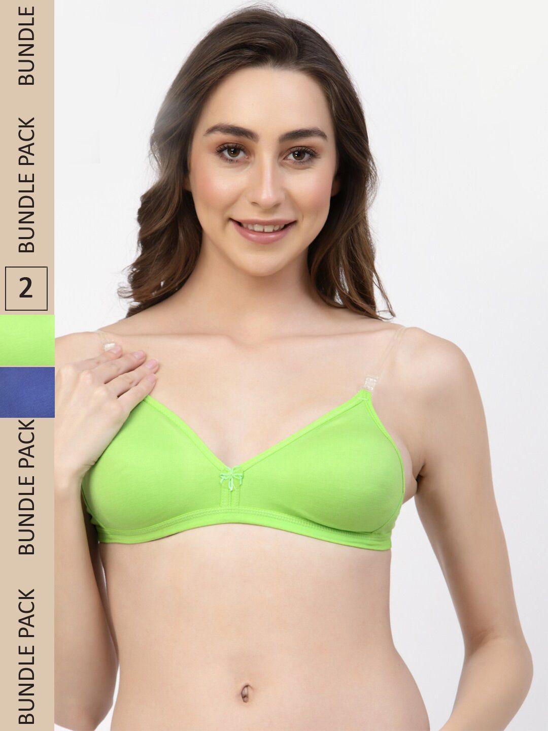 floret pack of 2 non padded seamless t-shirt bra