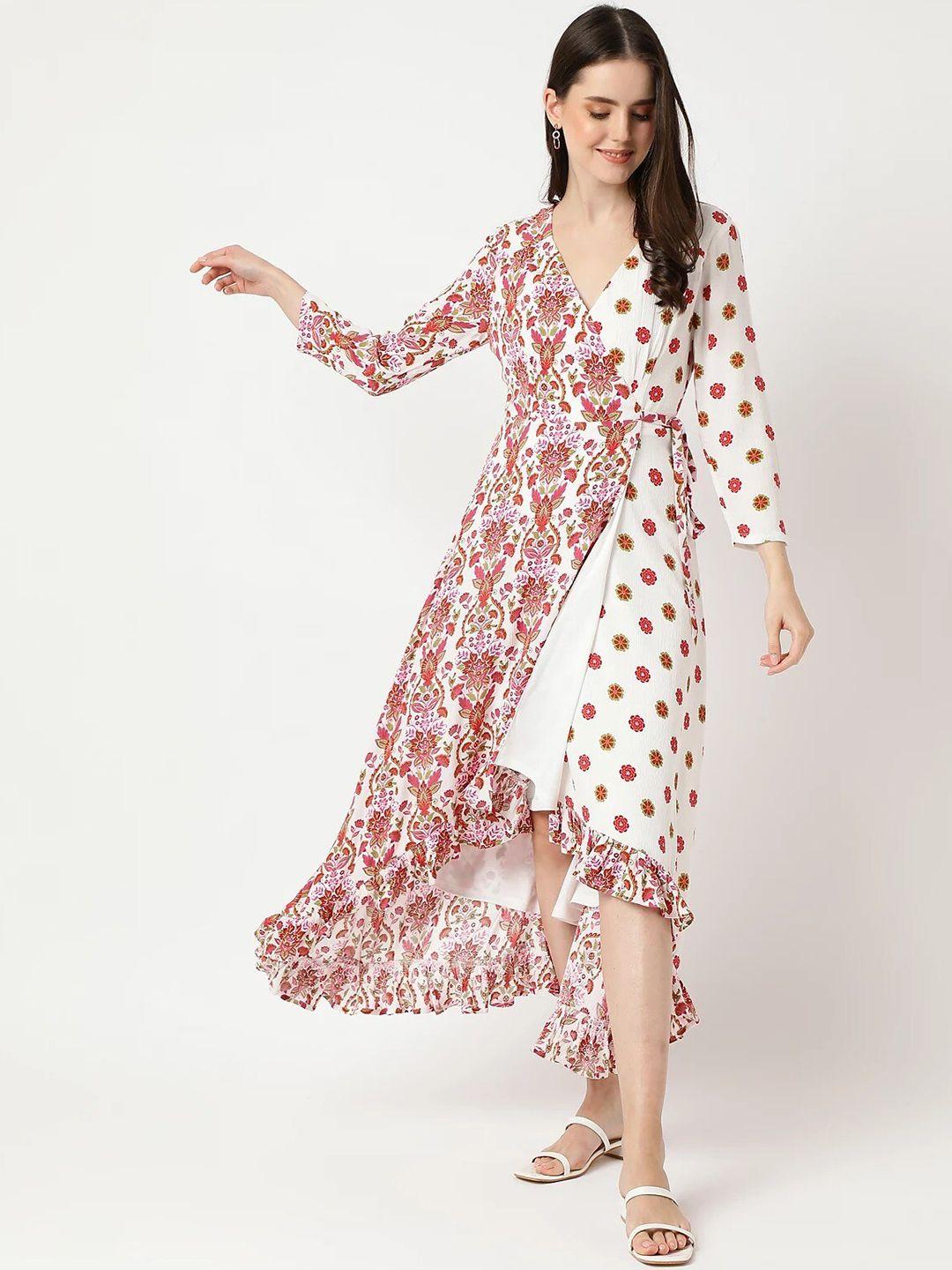 marks & spencer floral printed maxi wrap dress