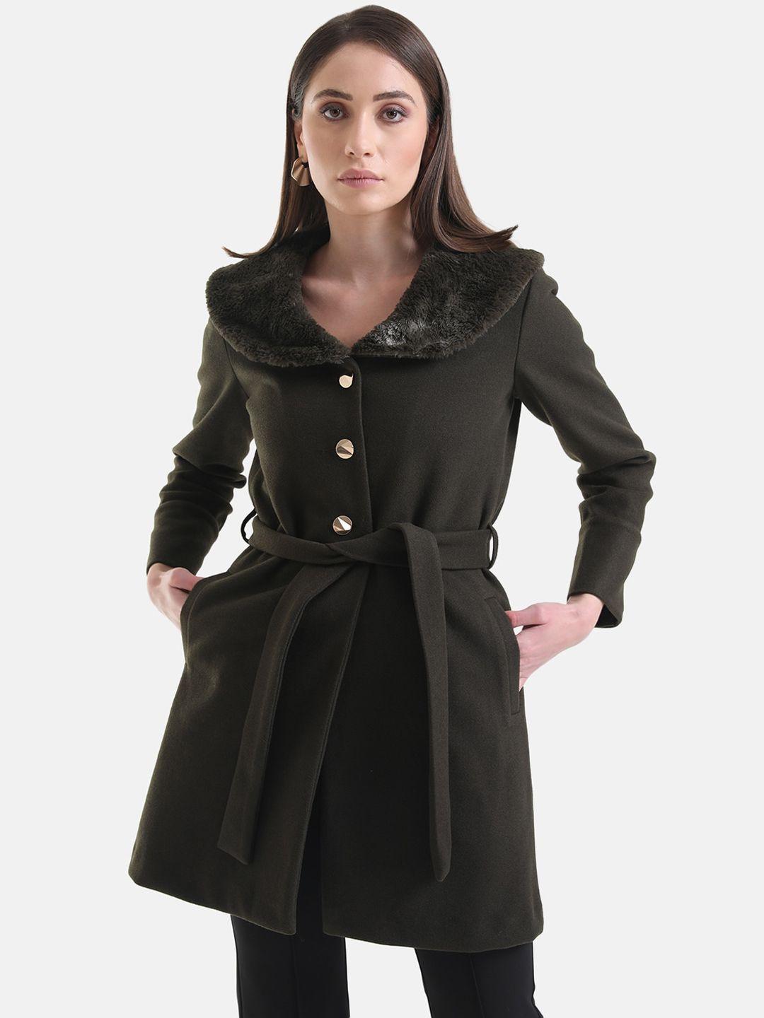 kazo women single-breasted longline overcoat