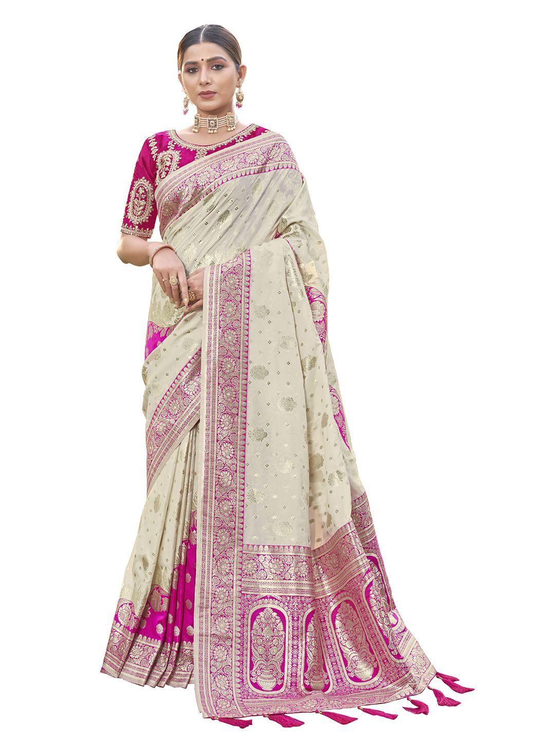 manohari woven design zari silk blend banarasi saree