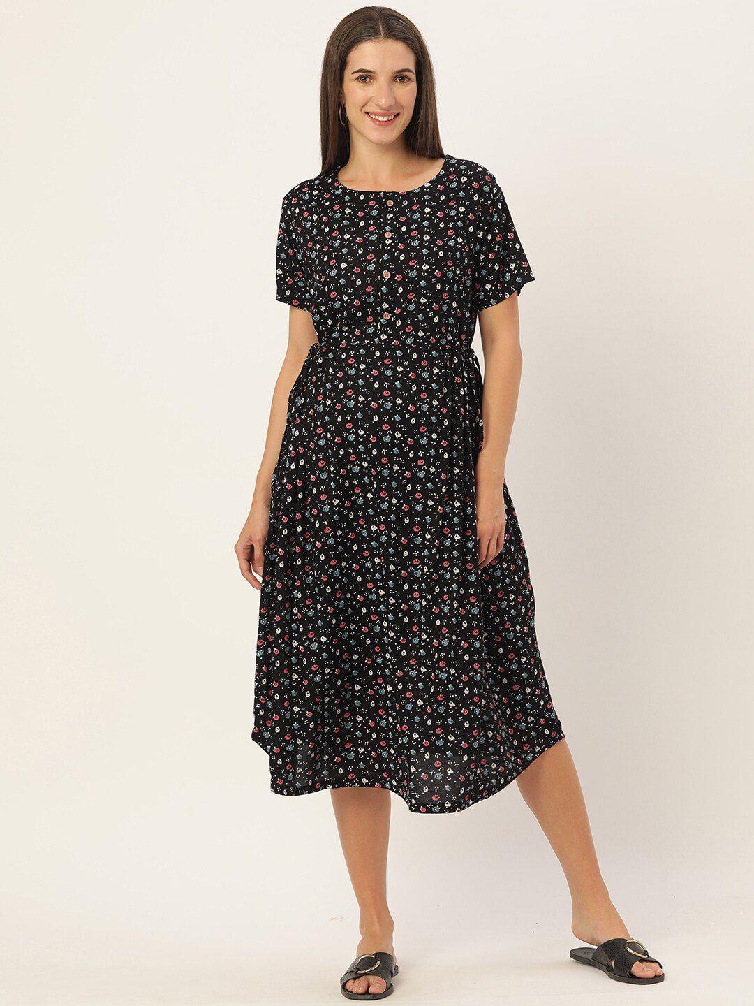 nejo floral printed midi dress