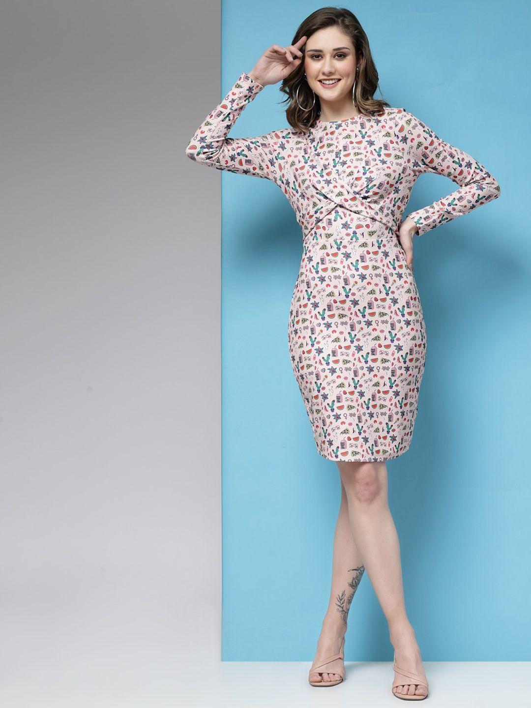 kassually conversational printed sheath dress