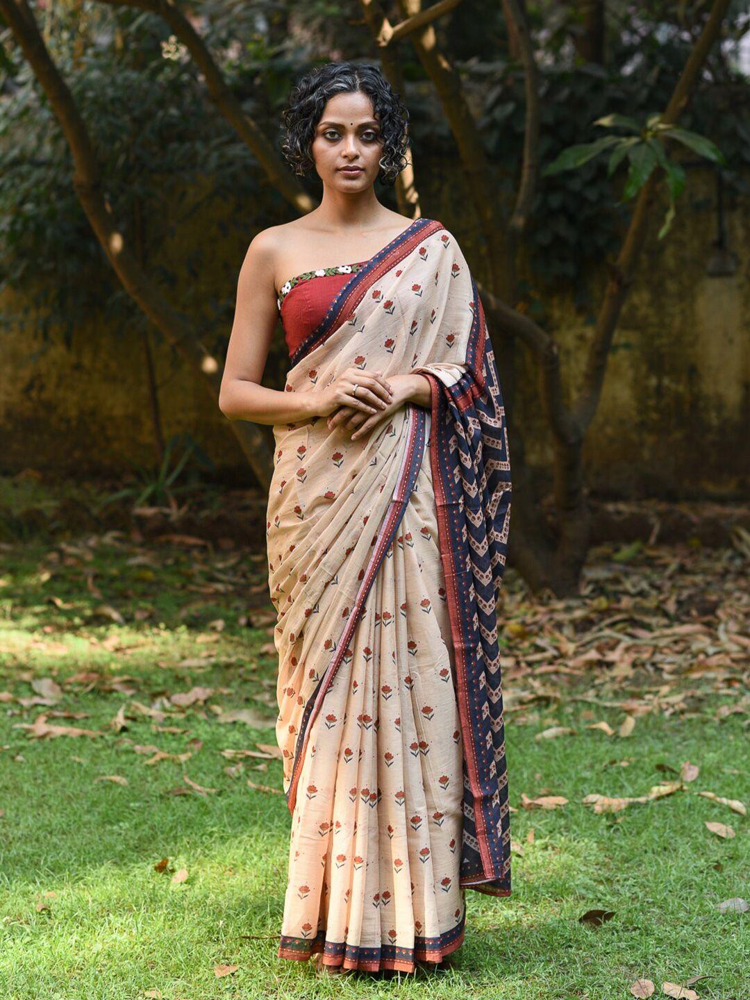 suta floral printed pure cotton saree