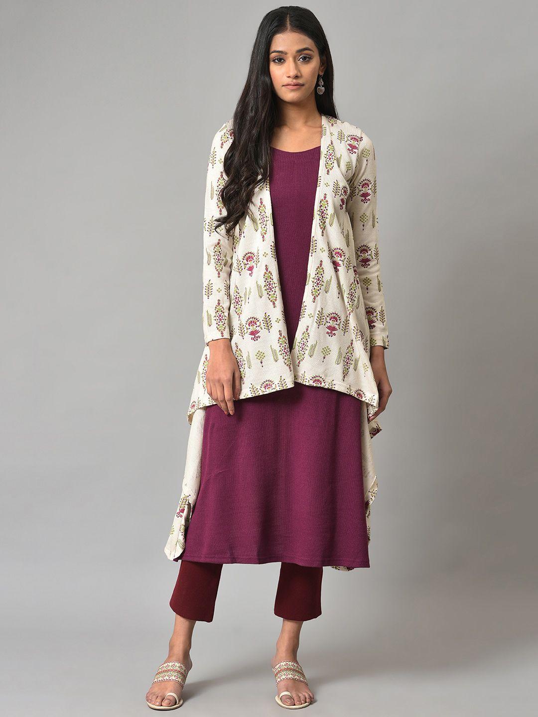 w ethnic motifs printed acrylic kurta