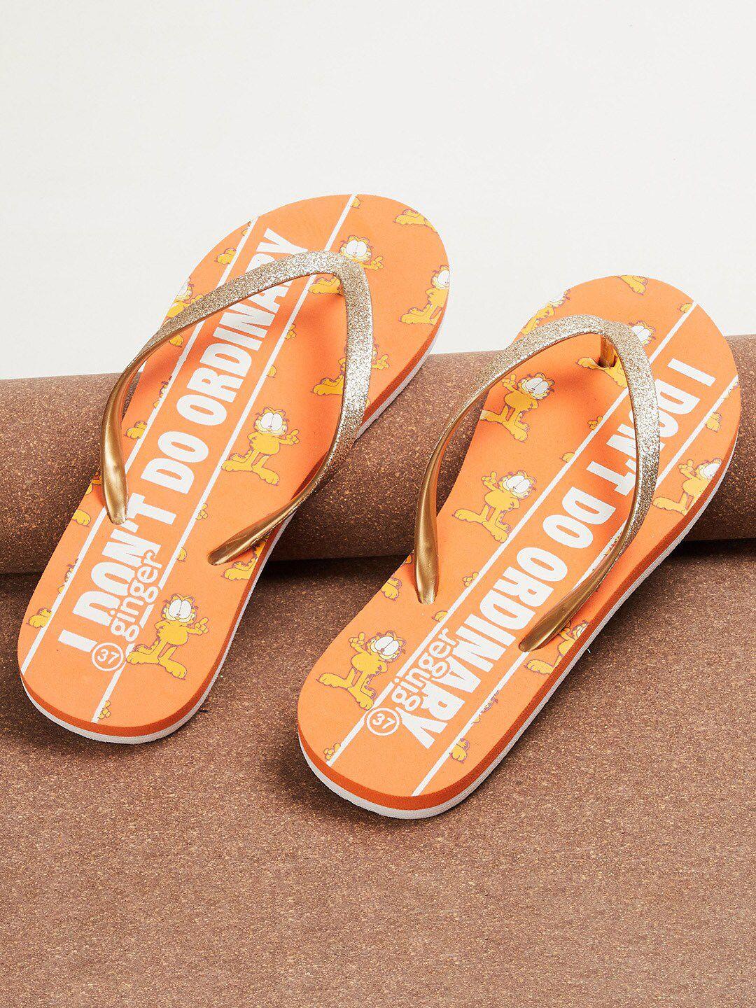 ginger by lifestyle women printed thong flip-flops