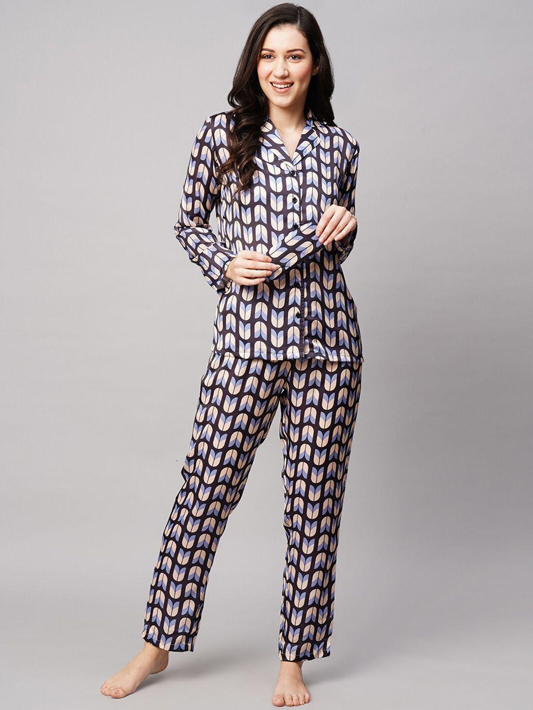 drape in vogue women printed night suit