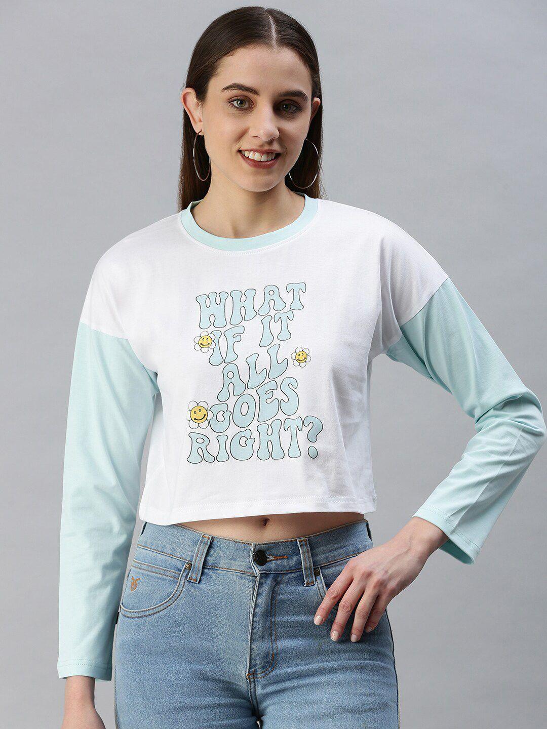 juneberry typography printed cotton crop top