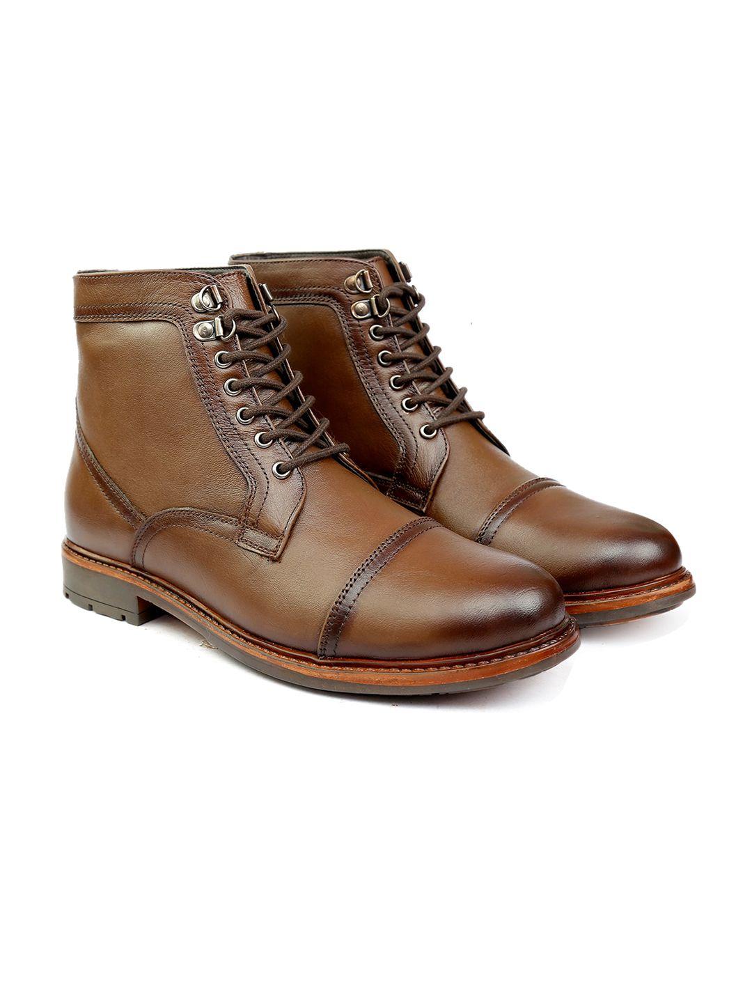 shences men mid-top leather regular boots