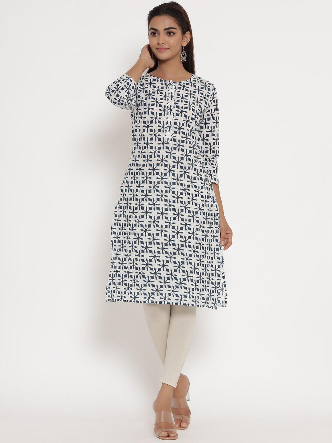 mirari women geometric printed cotton kurta