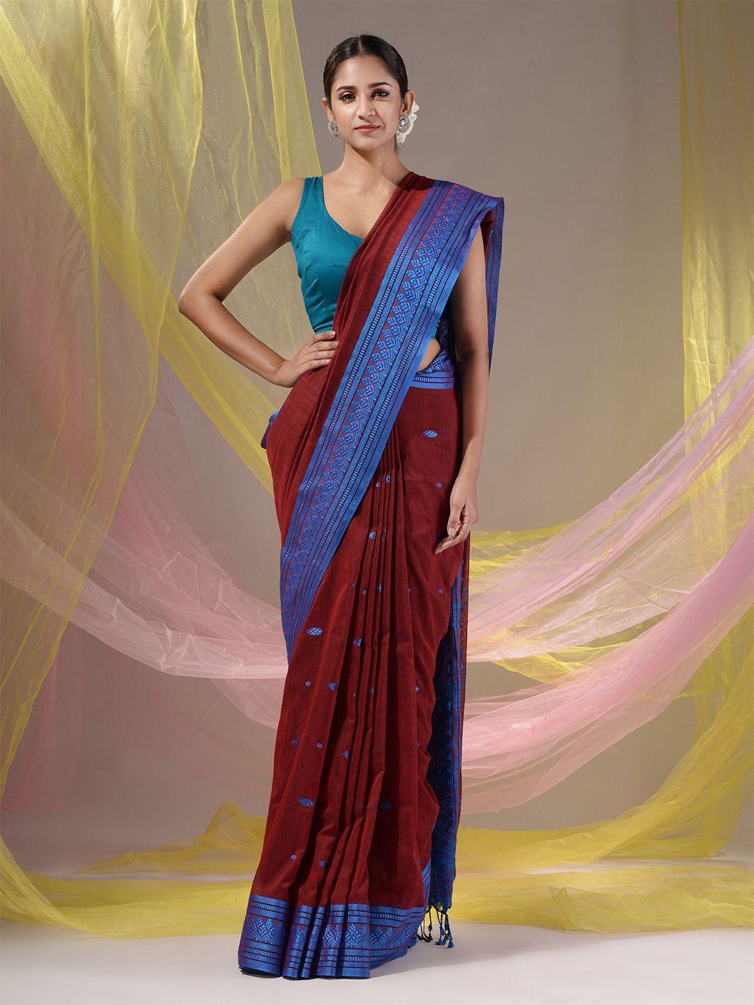 charukriti woven design pure cotton saree