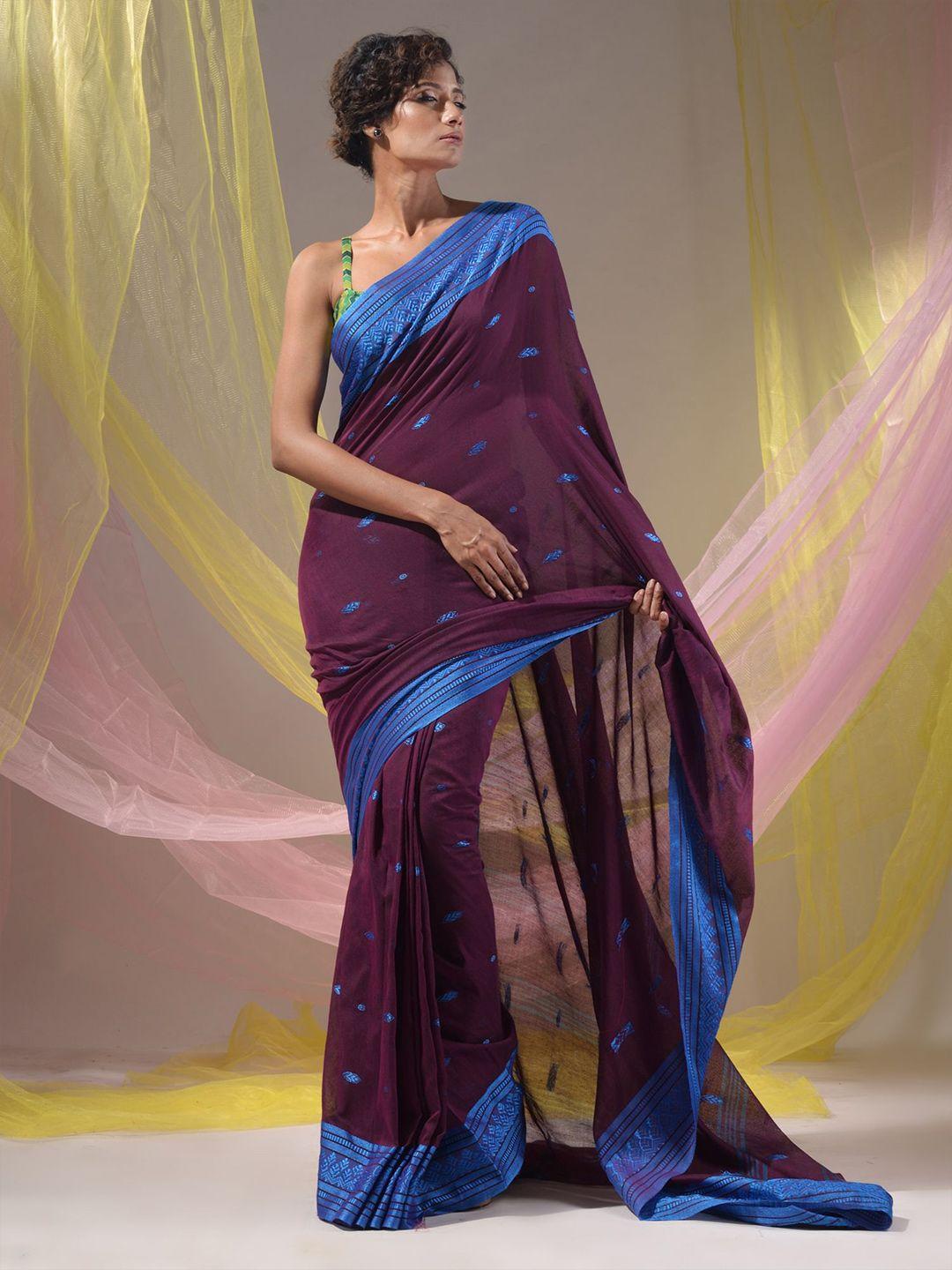 charukriti woven design pure cotton saree