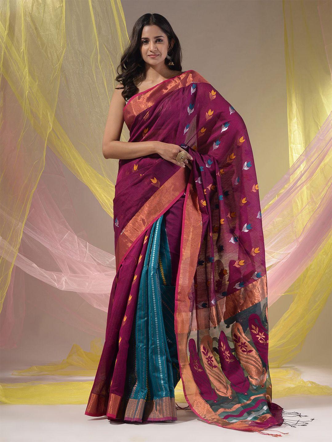 charukriti woven design zari saree