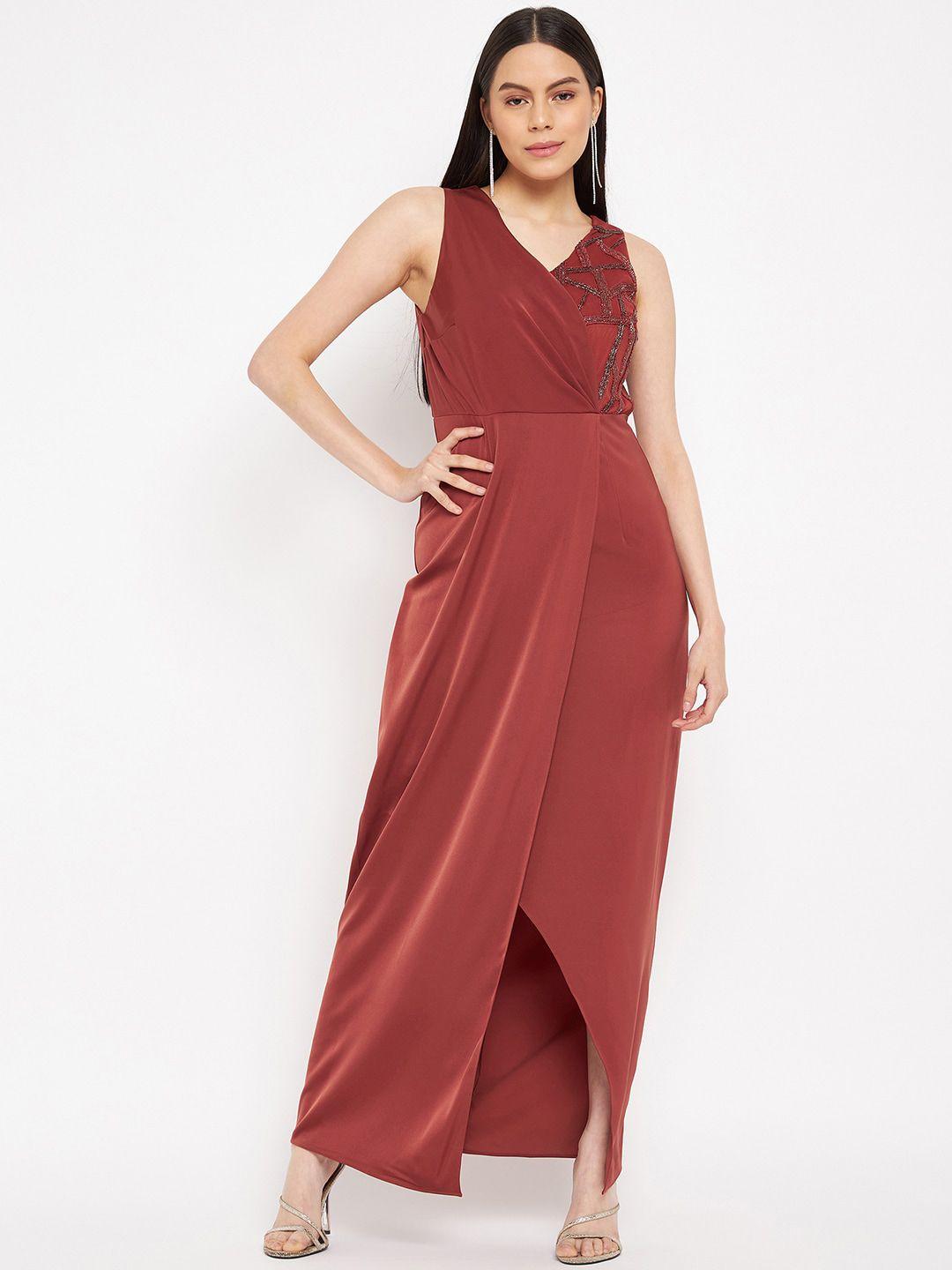 madame v- neck maxi dress