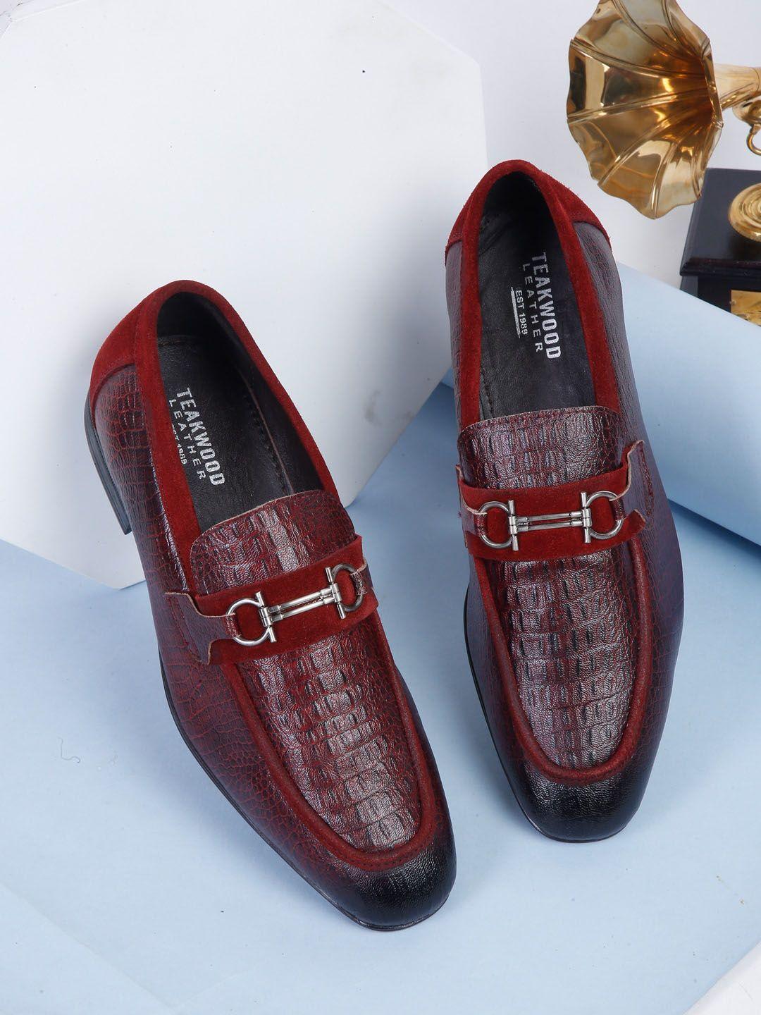 teakwood leathers men textured lightweight leather loafers