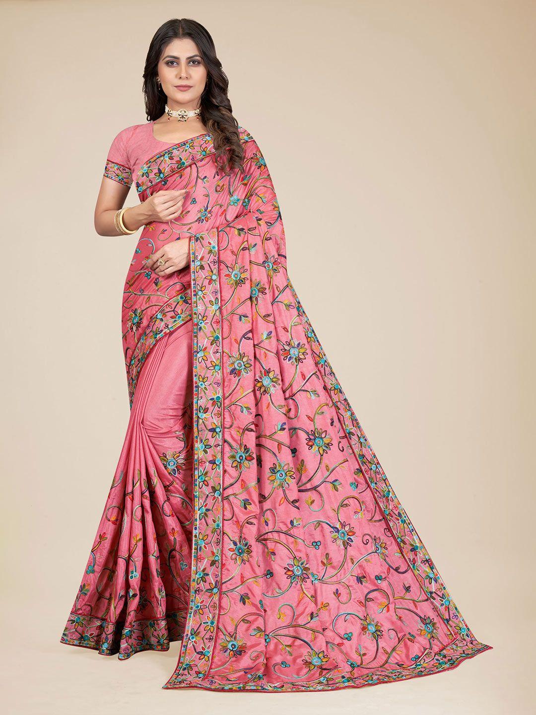 vairagee floral embroidered saree