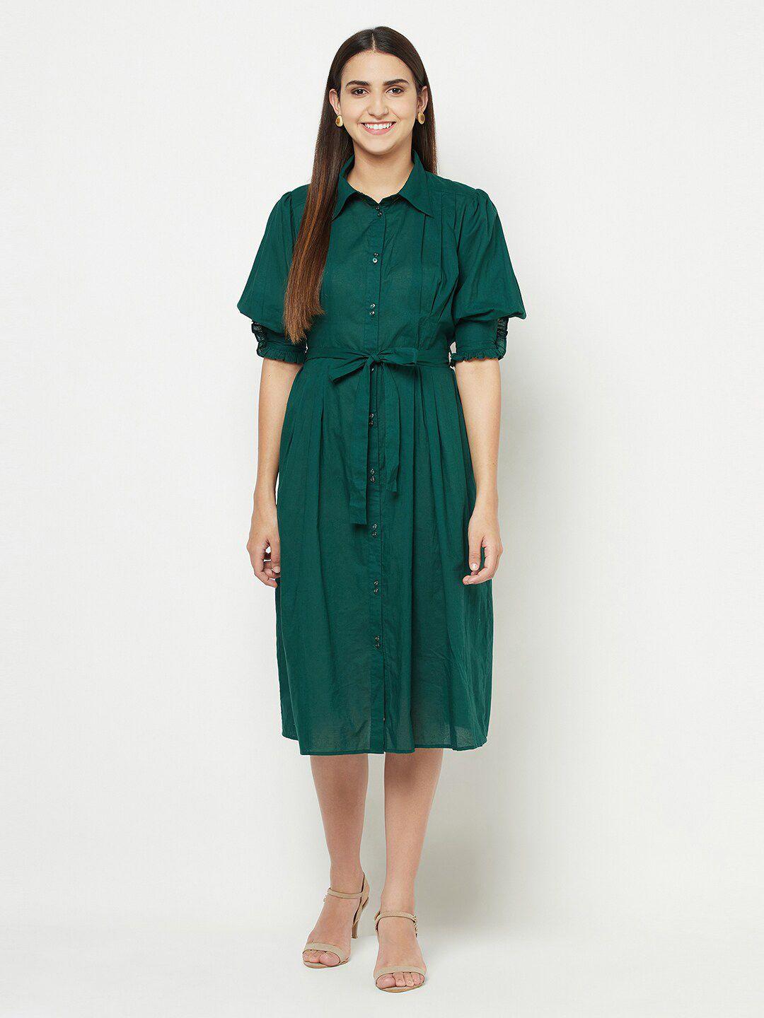 blanc9 shirt cotton midi dress