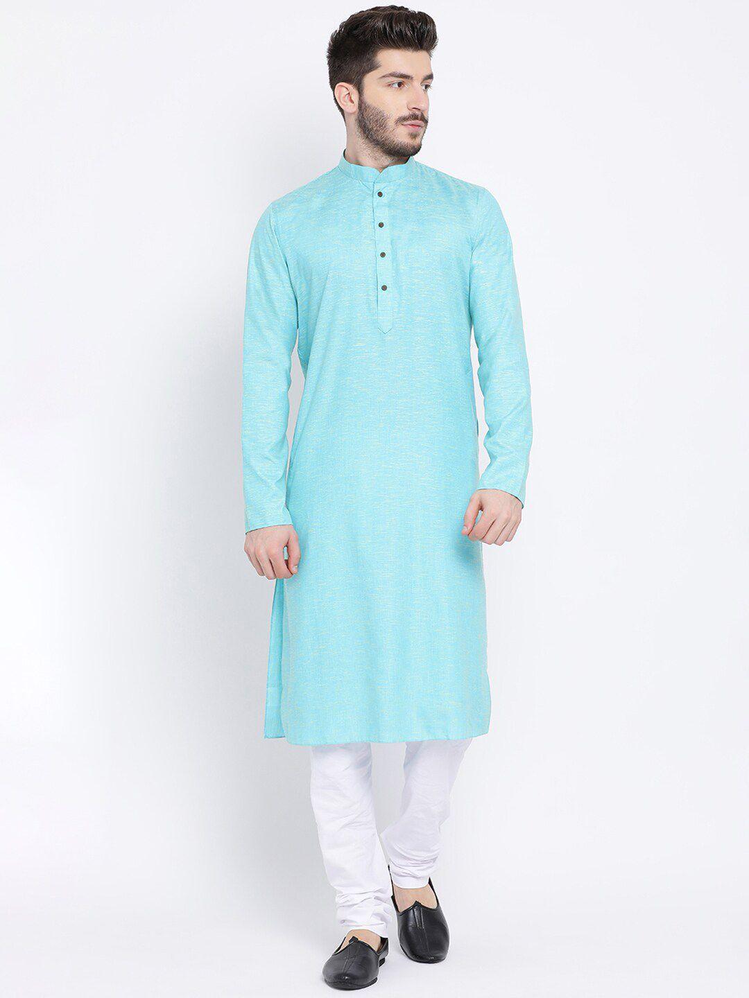 namaskar men mandarin collar cotton kurta