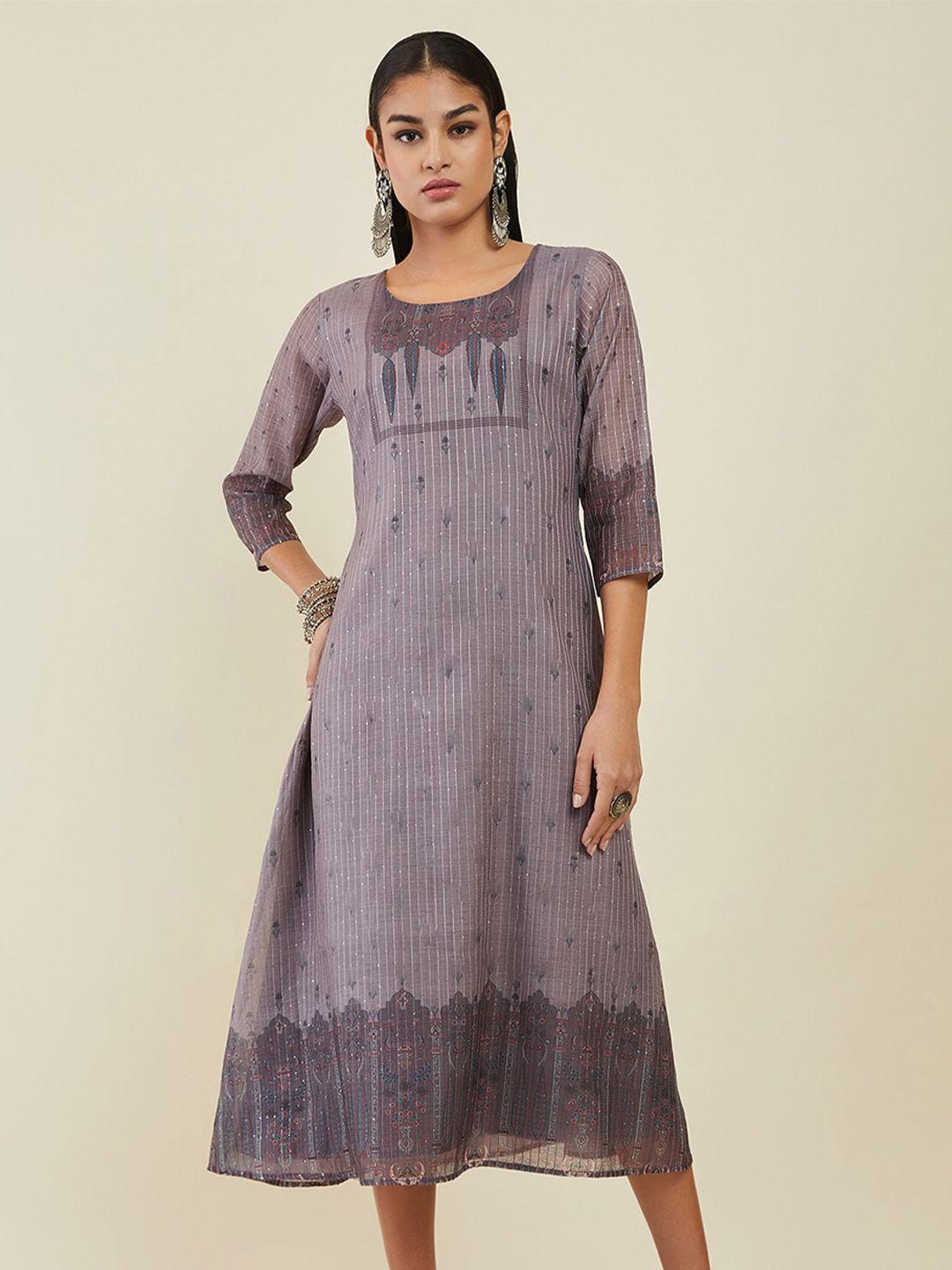 soch grey a-line midi dress