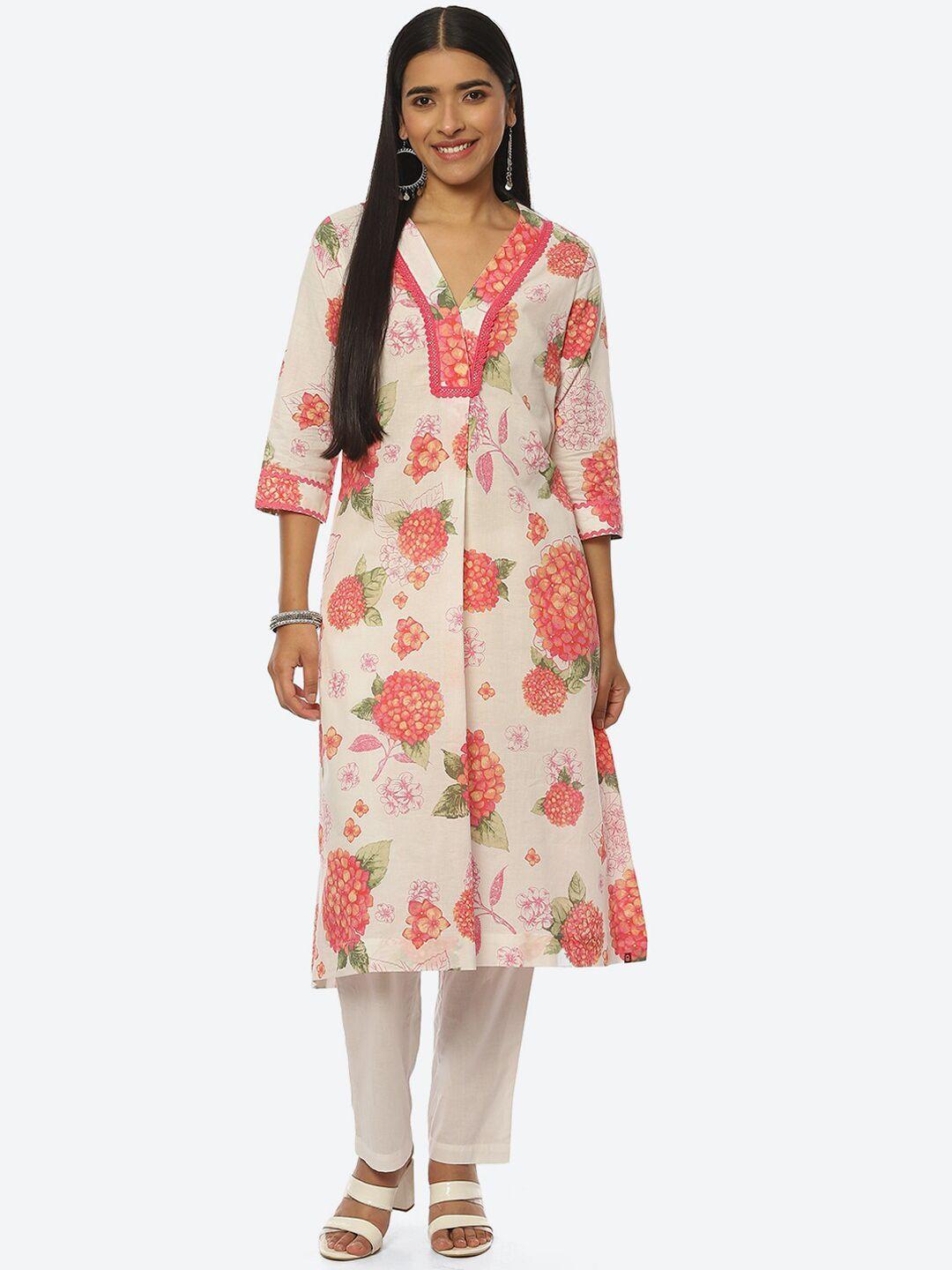 biba printed kurta with trousers