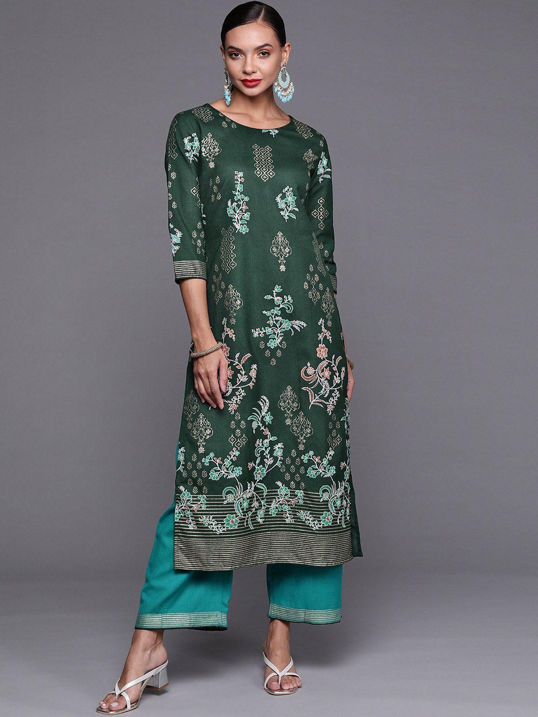 indo era women ethnic motifs printed kurta with palazzos