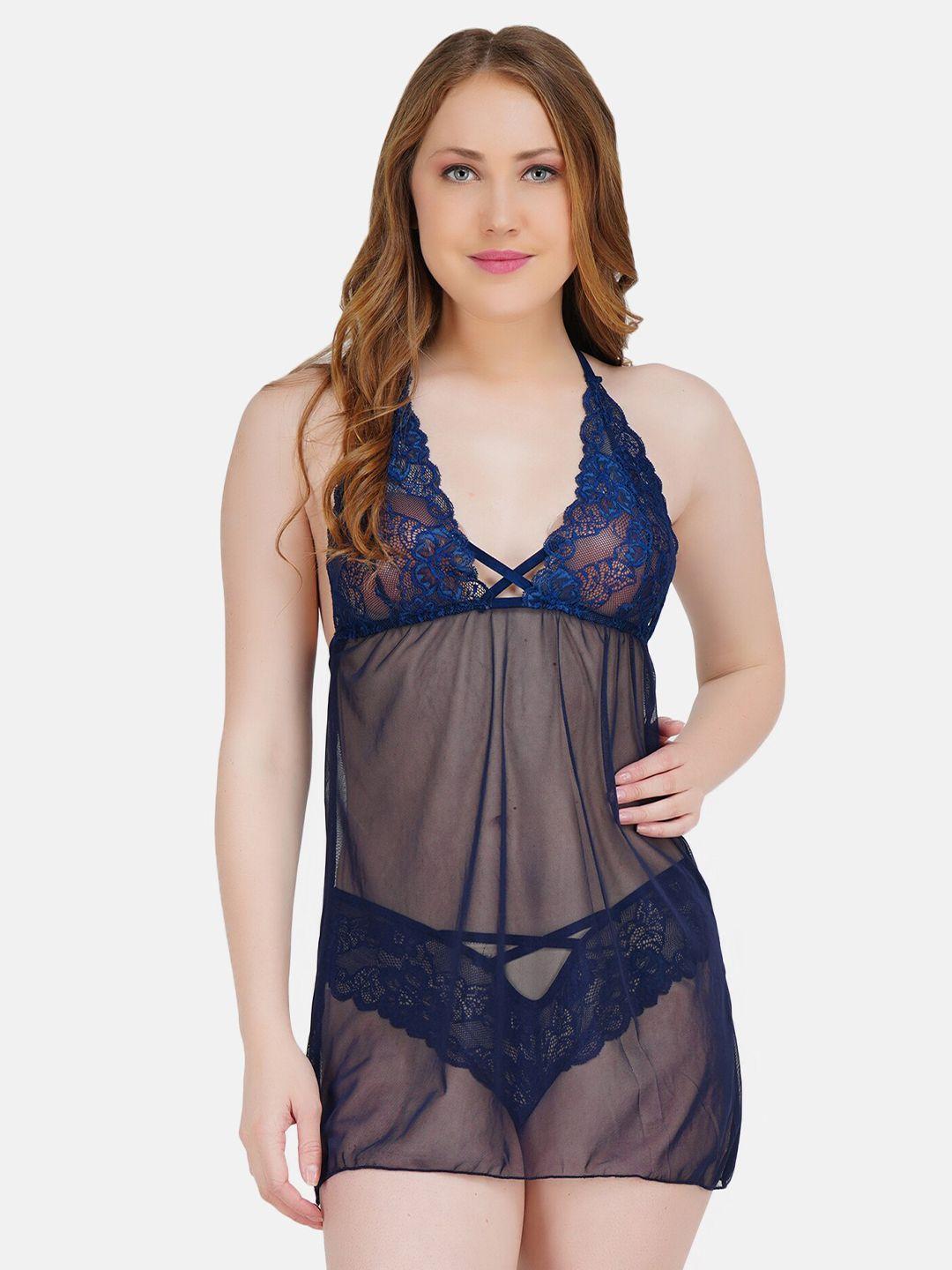 hill islands net halter neck baby doll