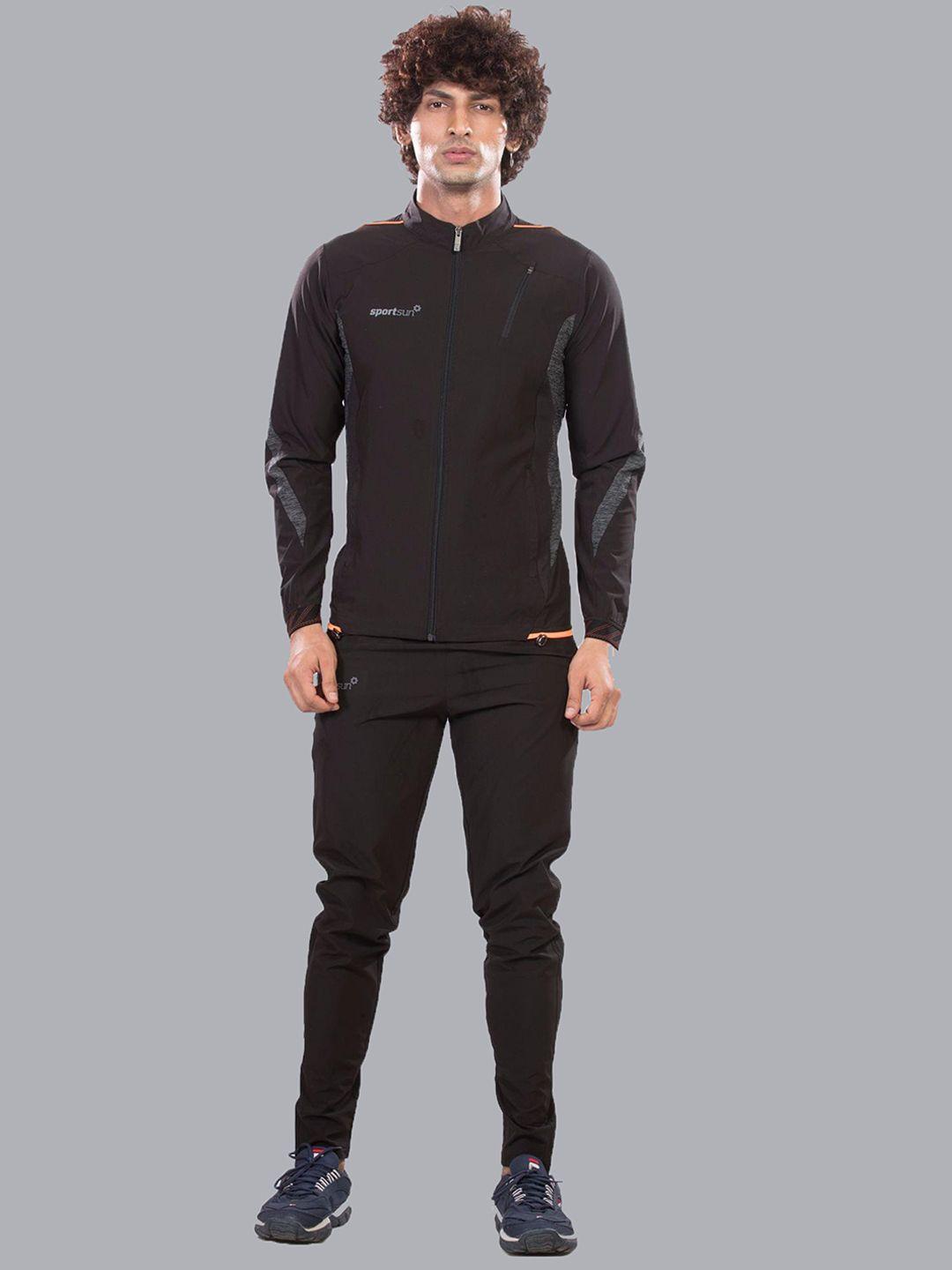 sport sun men mock collar knitted tracksuit