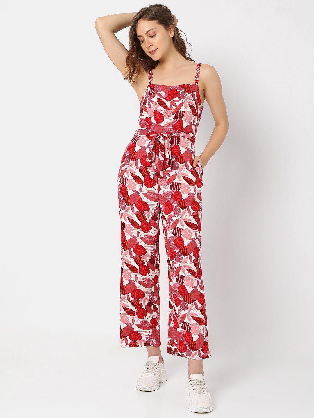 vero moda tropical printed basic jumpsuit