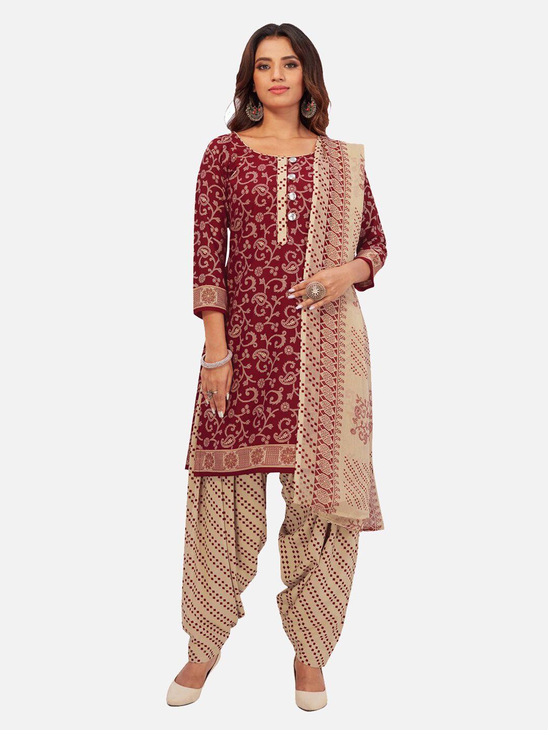 salwar studio ethnic motif printed unstitched dress material