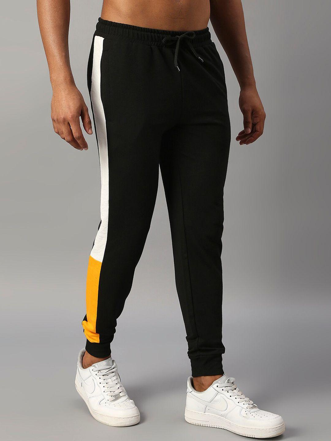 hubberholme men colourblocked regular fit side tape joggers