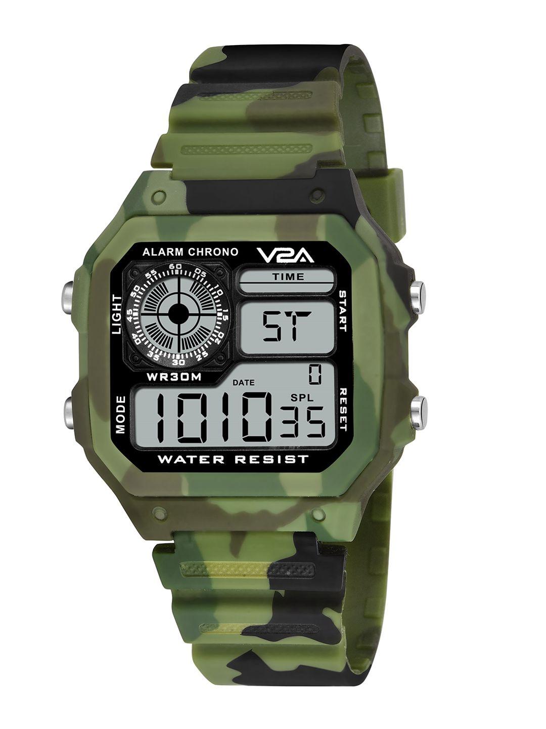 v2a men camouflage digital multi function watch v2a-1299-green-camo-01