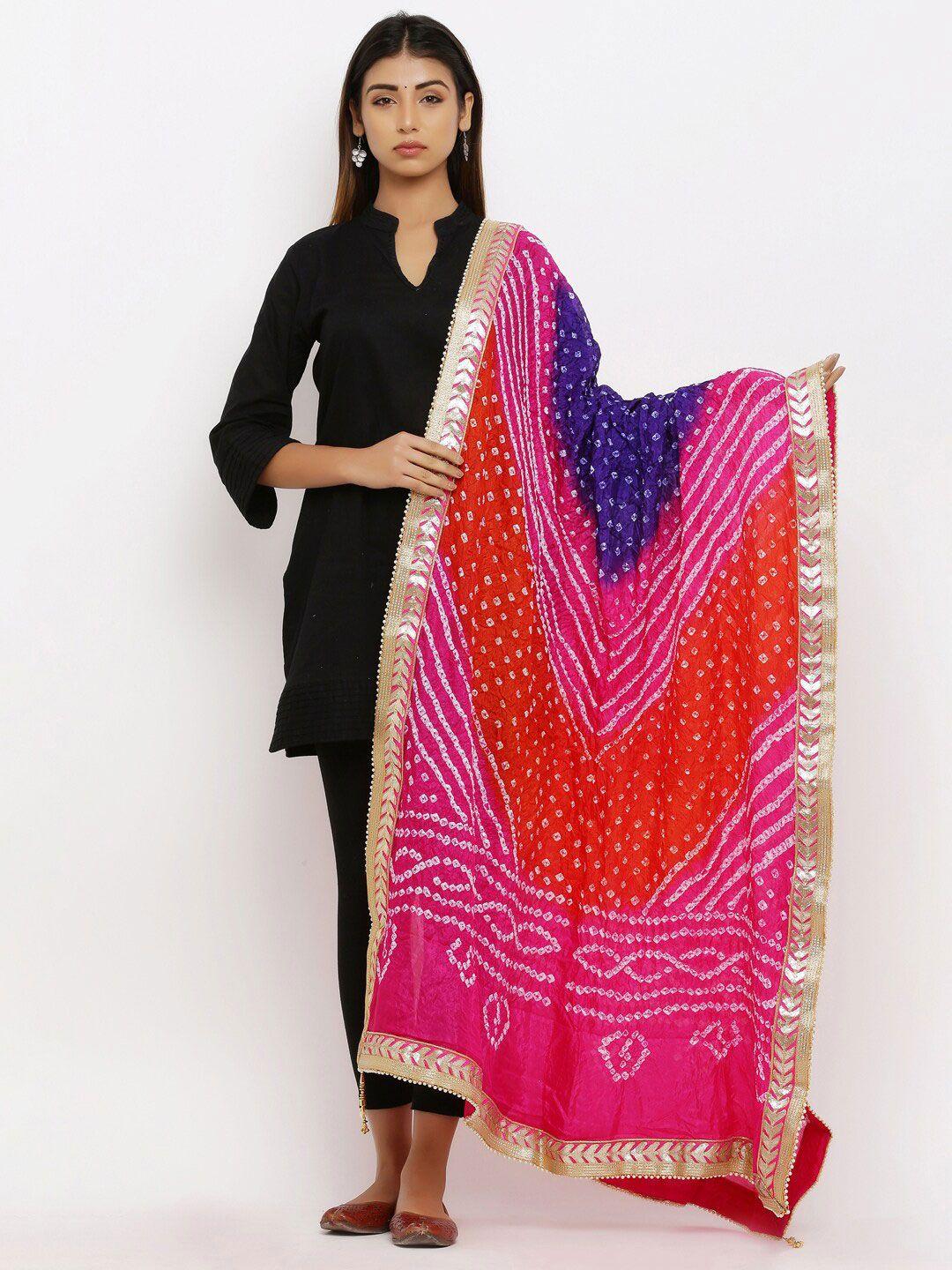 soundarya woven design art silk bandhani dupatta