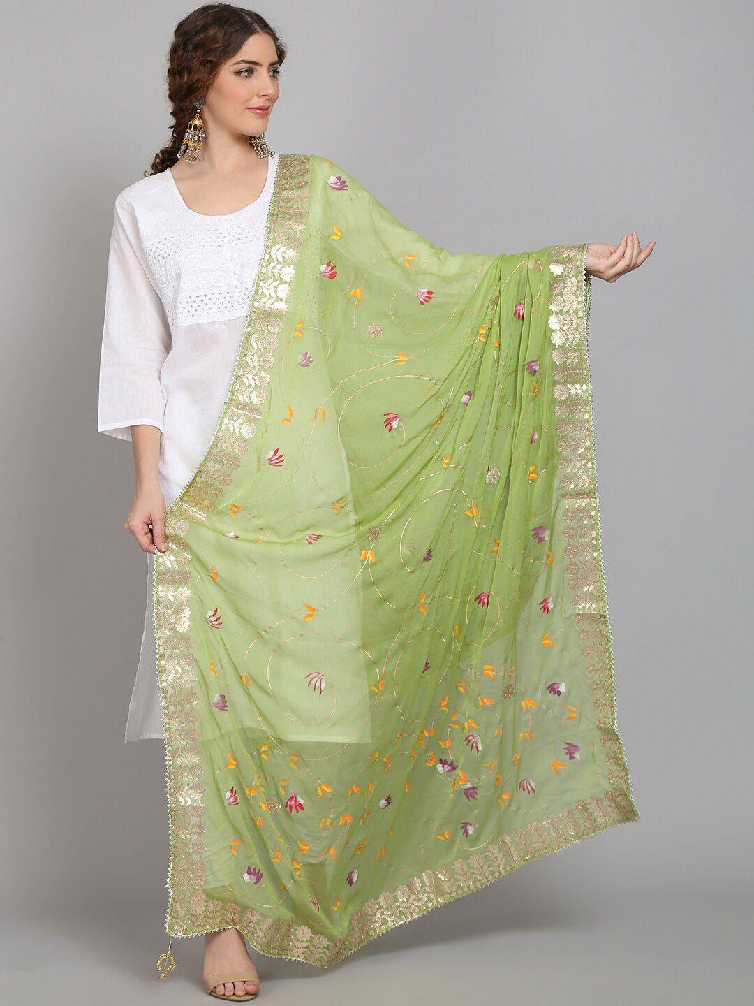 soundarya printed block print dupatta with gotta patti