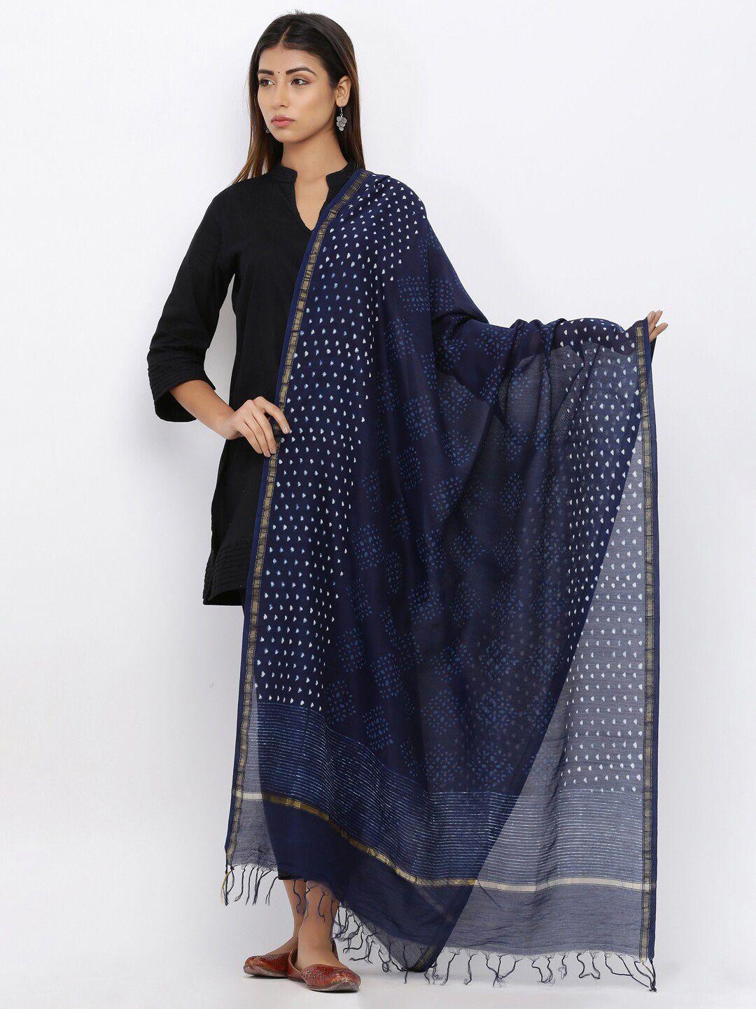 soundarya printed pure cotton block print dupatta