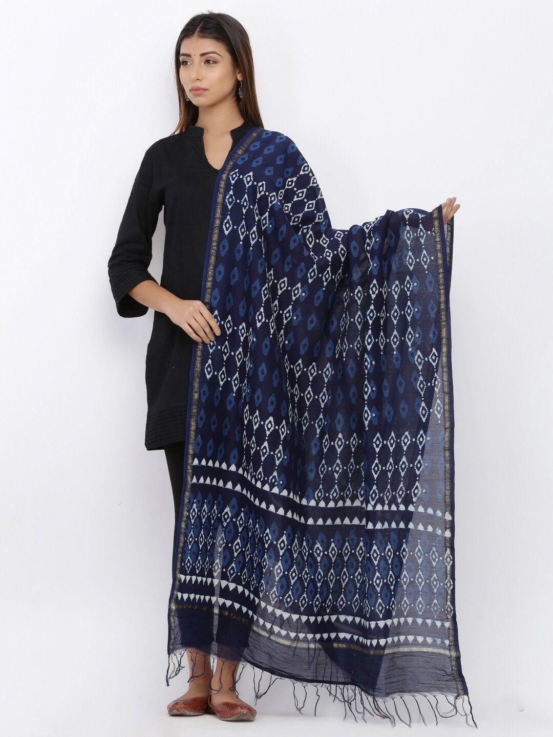 soundarya ethnic motifs printed pure cotton block print dupatta