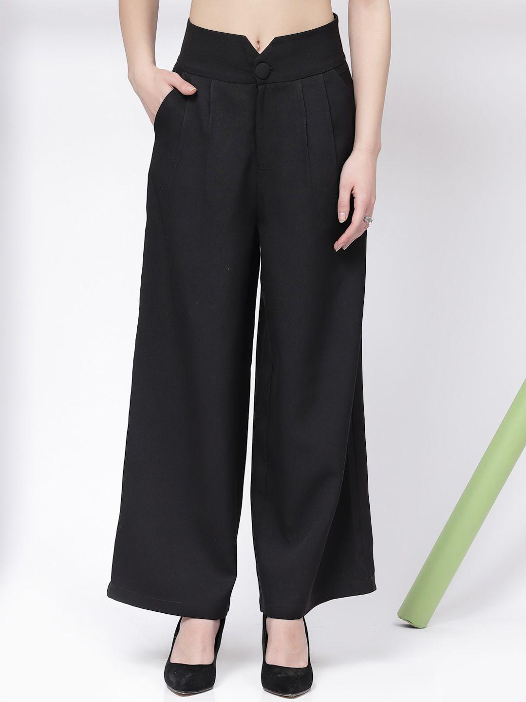 kassually women high-rise easy wash pleated trousers