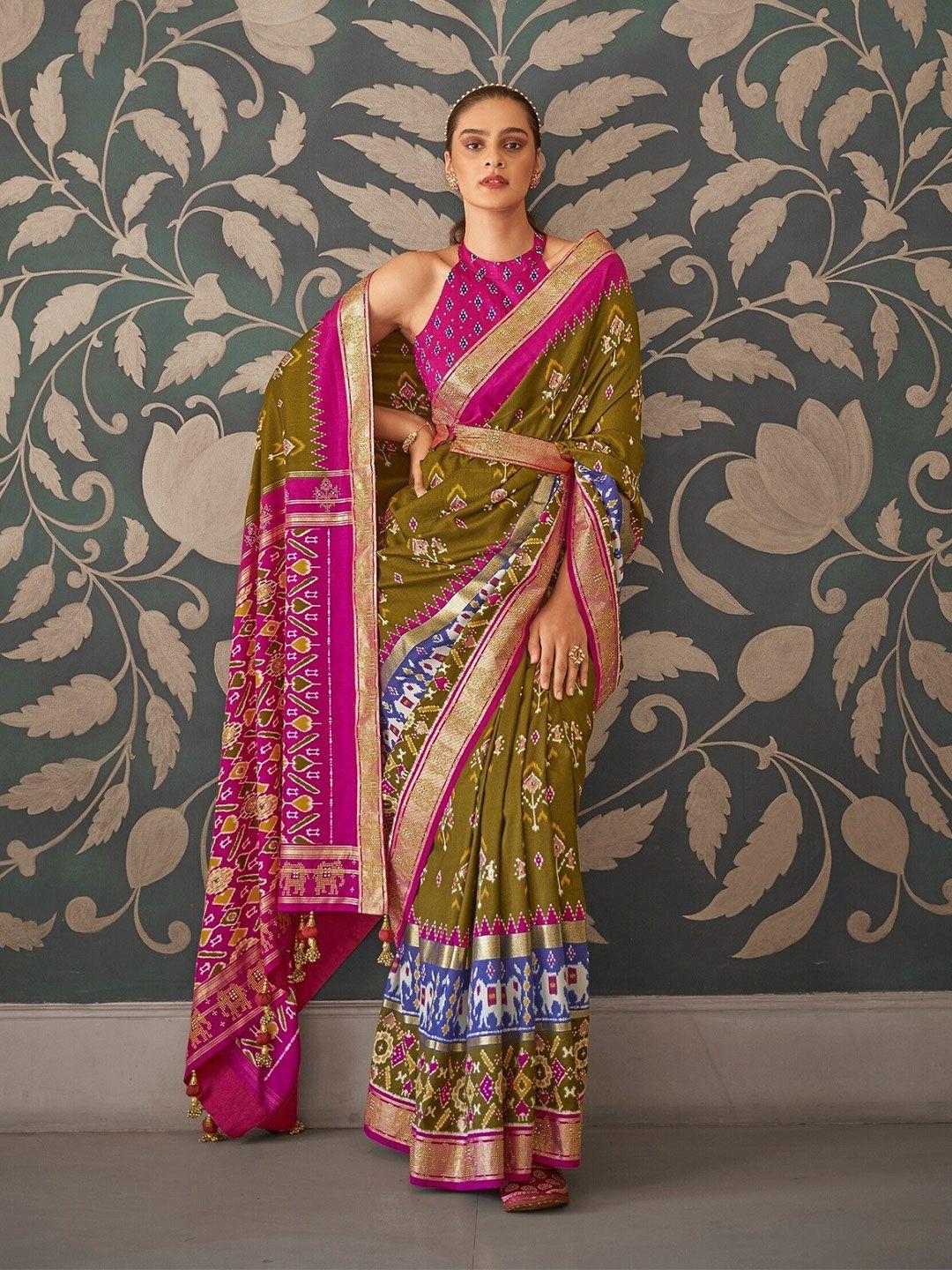 mitera silk blend patola saree