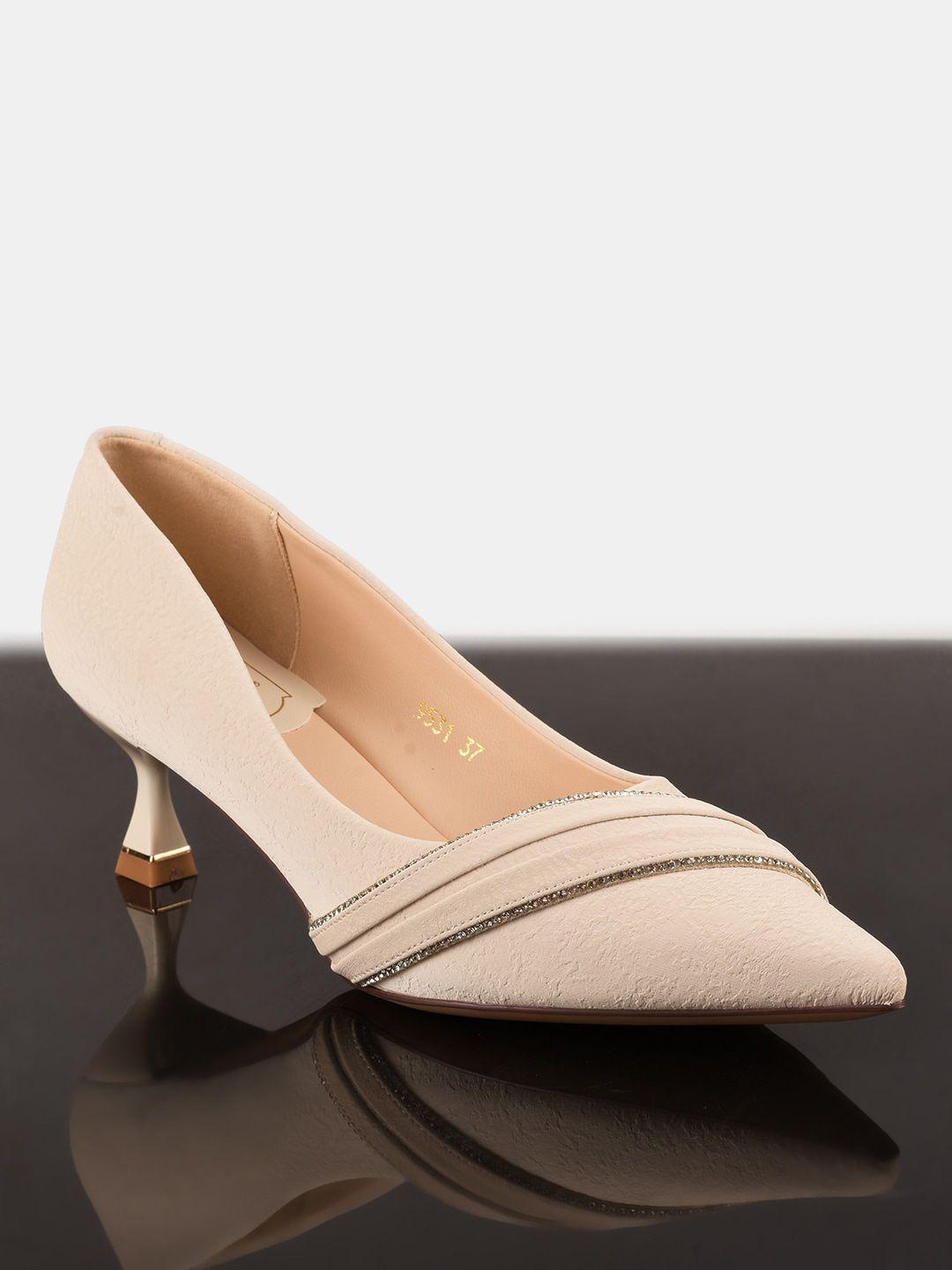 buckleup peach-coloured block pumps